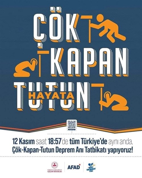 Çök Kapan Tutun Deprem Tatbikatı Duyurusu